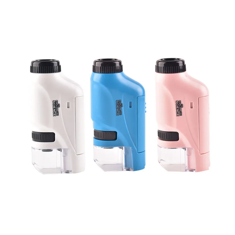 Portable Mini Microscope Kids Toys Handheld Microscope Support 60X-120X Zoom Pocket Microscope
