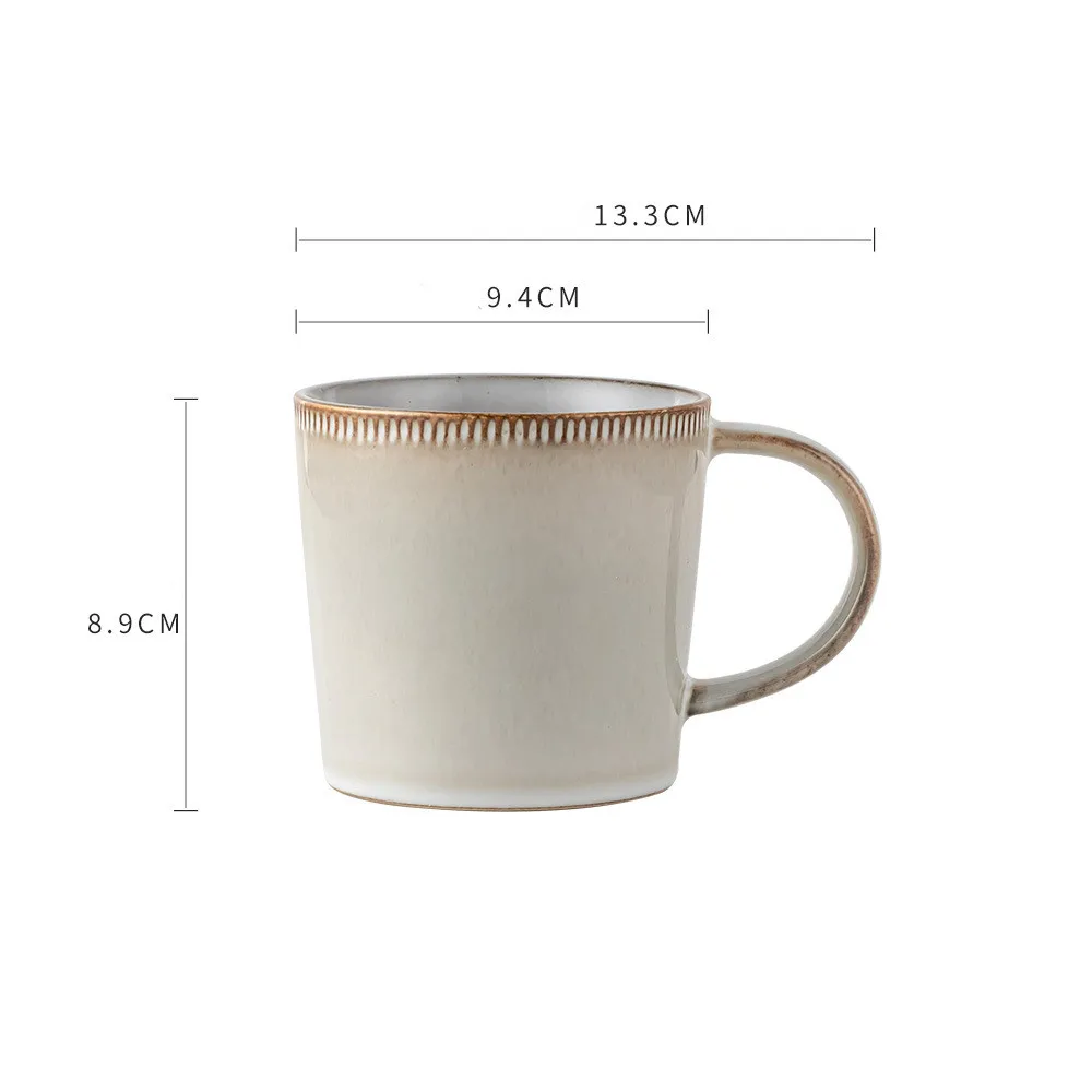 Factory 400ml Ceramic Glaze Retro Design Coffee Milk Cup Ceramic Mug