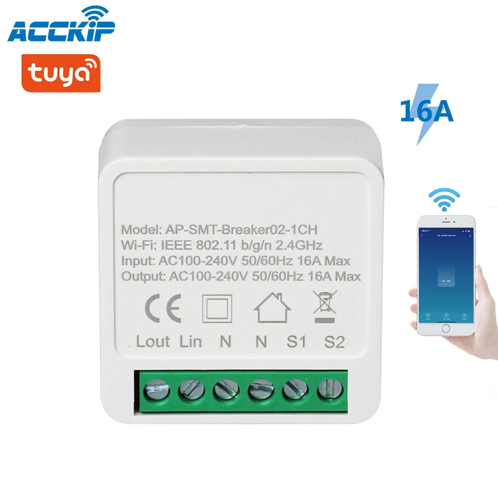  ANPU 16A Мини Смарт Wi-Fi для переключателя «сделай сам» поддерживает связь с 2-мя способ контроля система автоматического управления 