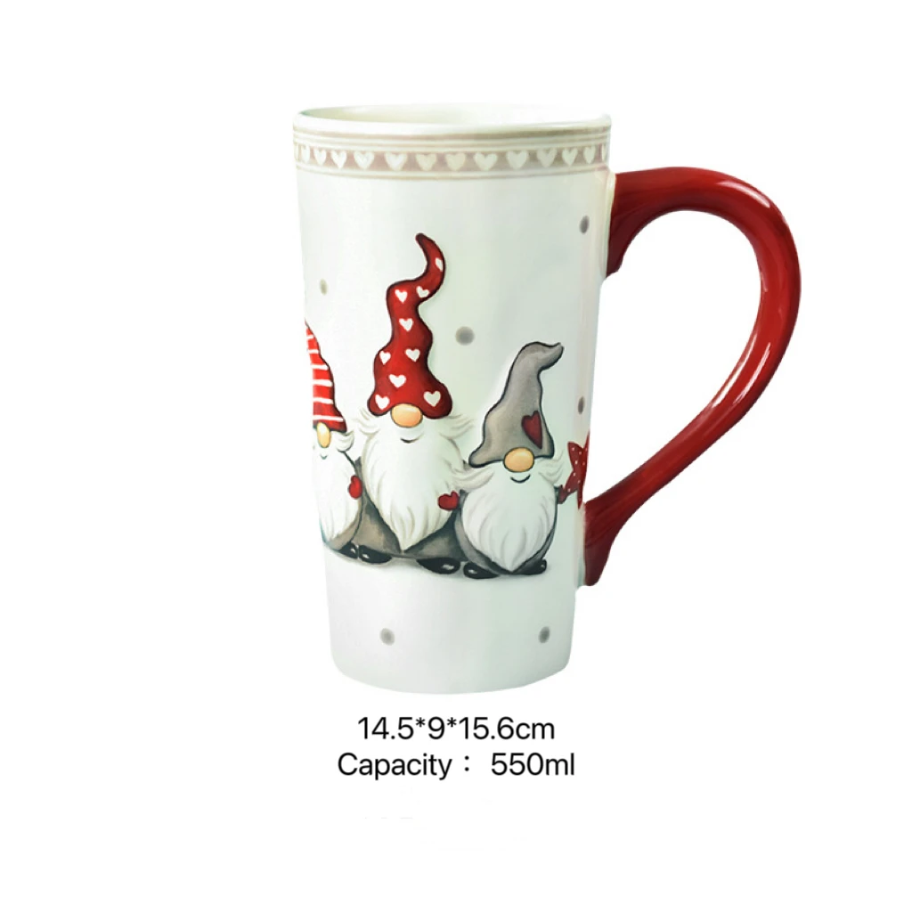 Nordic style creative embossed Tata cup Christmas ceramic mug household office milk coffee cup