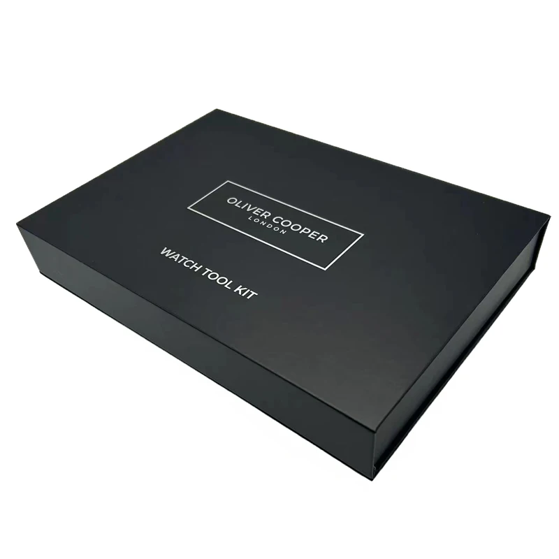 Custom Logo Pattern Printing Corrugated Paper Box Luxury Shoe Packaging Black Decorative Box Magnetic Flip Top Boxes With Magnet