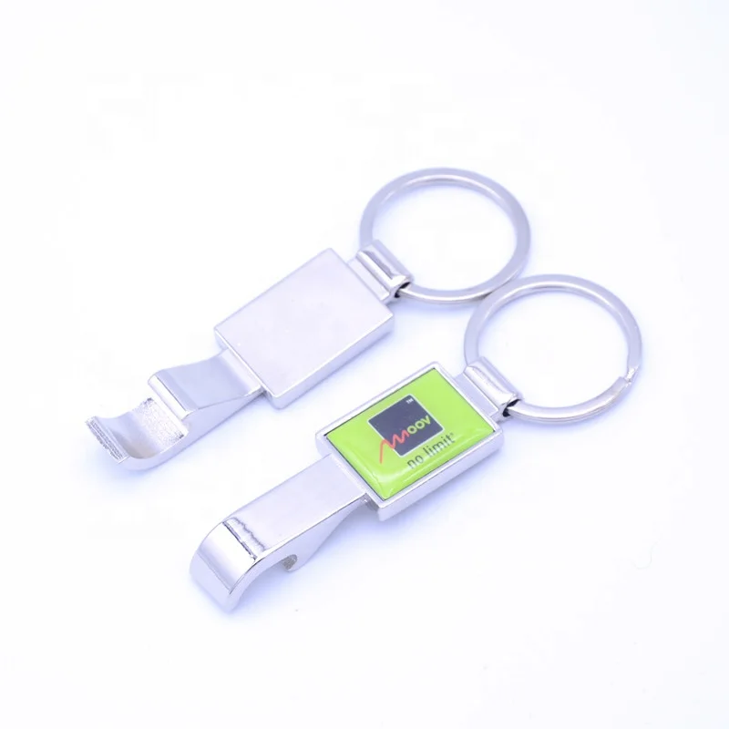 custom metal bottle opener keychain with epoxy logo