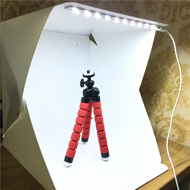 20cm mini Studio Photography Studio Lightbox Room Box Tabletop Shooting Tent Photo Background LED Lightbox