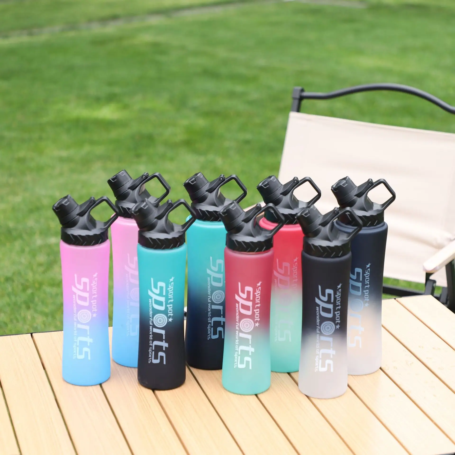 Custom Leakproof Sports BPA Free Gym Water Bottle 500ml 1L Water bottle Motivational Water Bottle with Straw and Time Marker