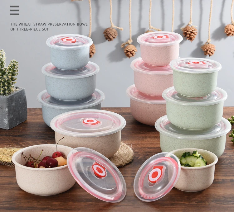 Eco-Friendly Fresh Keeping Bowl With Lid Microwave Bowl Set Bento Lunch Box Food Storage Box
