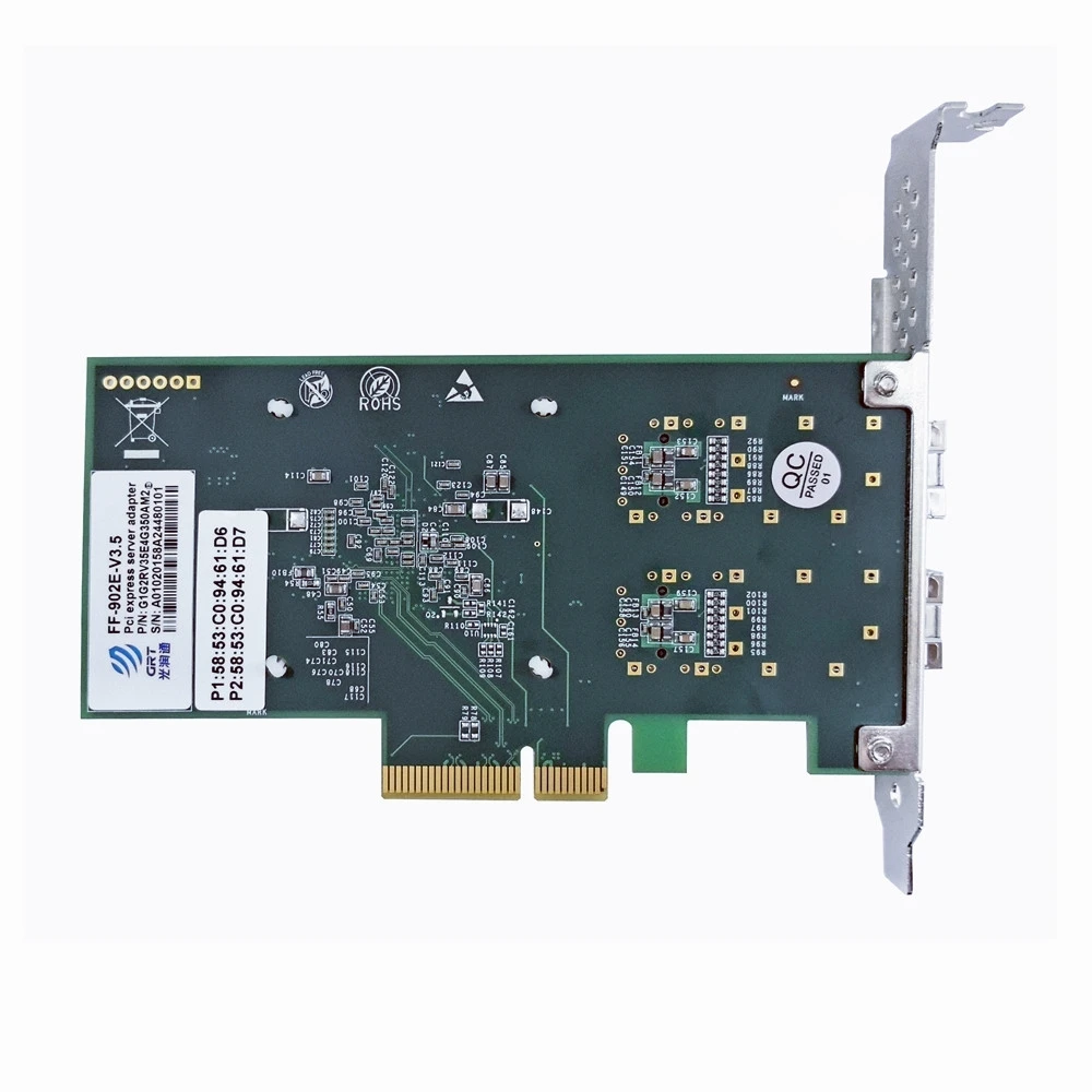 SFP IEEE Gigabit Dual Optical Port Server Adapter FF-902E-V3.5 with G350AM2 chip developed by GRT