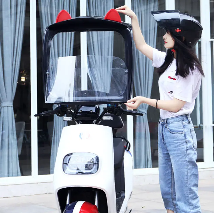 2024 Custom Motorcycle And Electric Vehicle Sun Shade Dust-Proof Rain Cover Motorcycle Rain Umbrella For Rain Protection