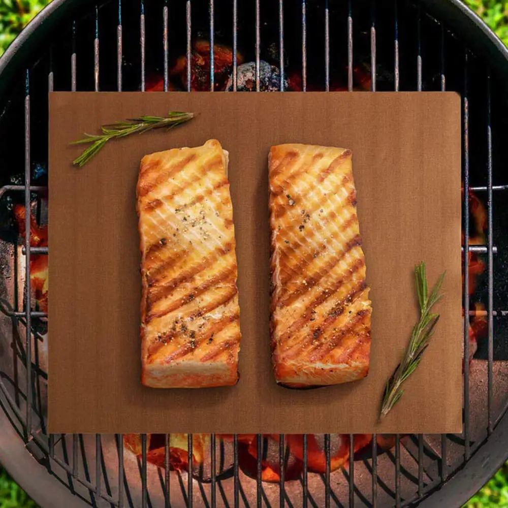 Reusable BBQ Grill Mat Non-Stick Cooking Plate Heat Resistant Pan Pad Barbecue Baking Liners Mat