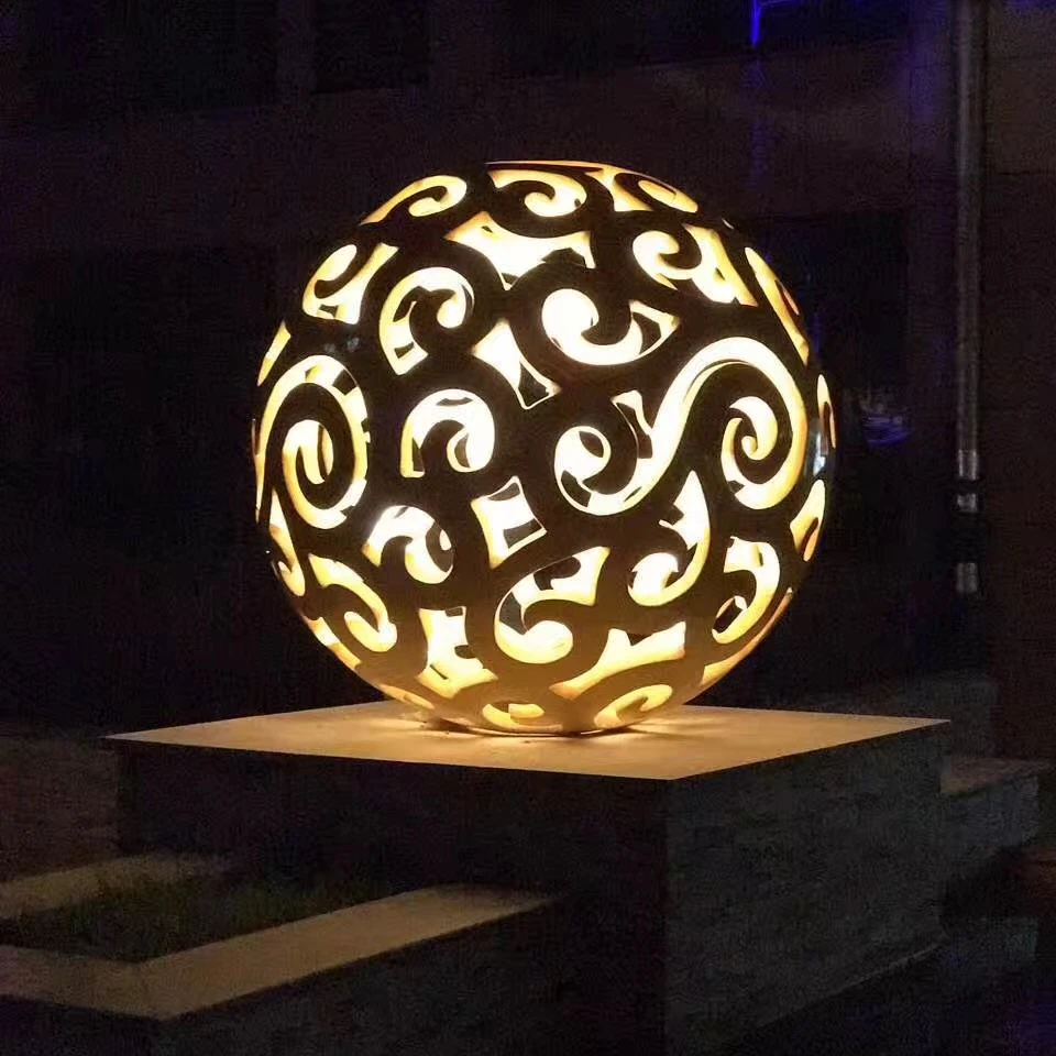 Decorative Ball Landscape Outdoor Long Working Time  Steel/GFRP Pathway/Garden/Square/ LED Changing Color Light Lamp