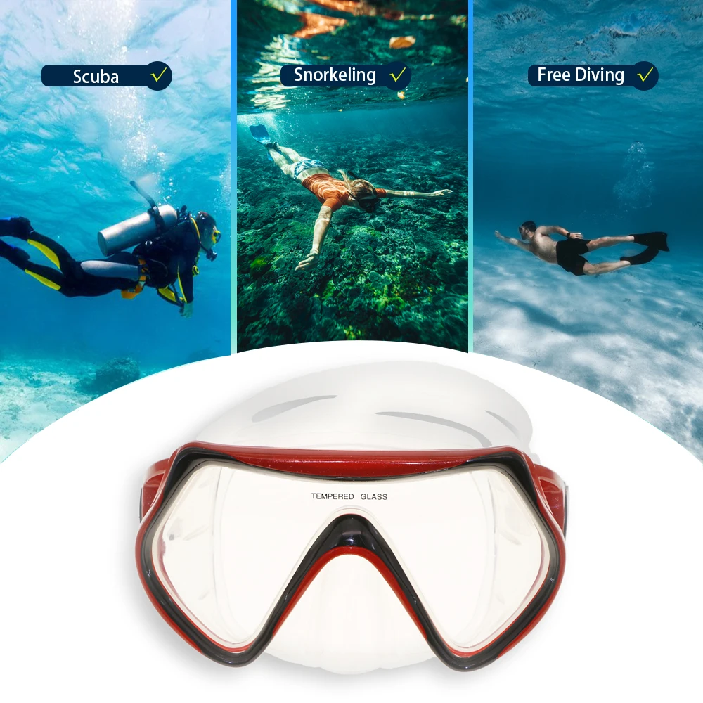 Маски для подводного плавания для взрослых, принадлежности для фридайвинга, очки для подводной охоты, комплект оборудования для ныряния с храпом