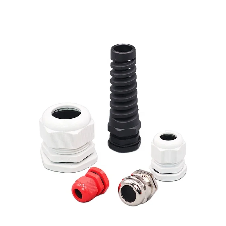 Factory direct nylon elbow waterproof multi holes insert polyamide pg thread cable gland black color