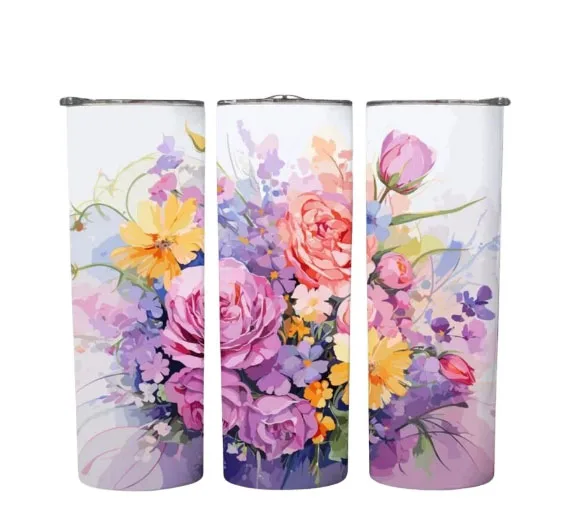 Наклейка на кружку из нержавеющей стали с металлическим стеклом переводная печать 3D прямая Сублимация 20 унций тонкая пользовательская УФ-чашка Dtf наклейки стакан обернуть