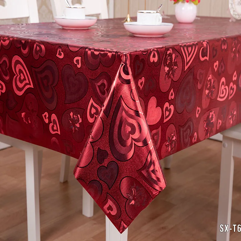 golden silver grounding with non-woven flannel backing Embossed table linens runners