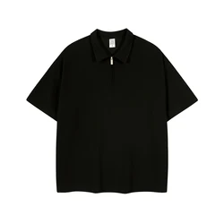 2022 New design mens heavy knit waffle fabric 260gsm casual tops solid plain oversized thermal t shirts