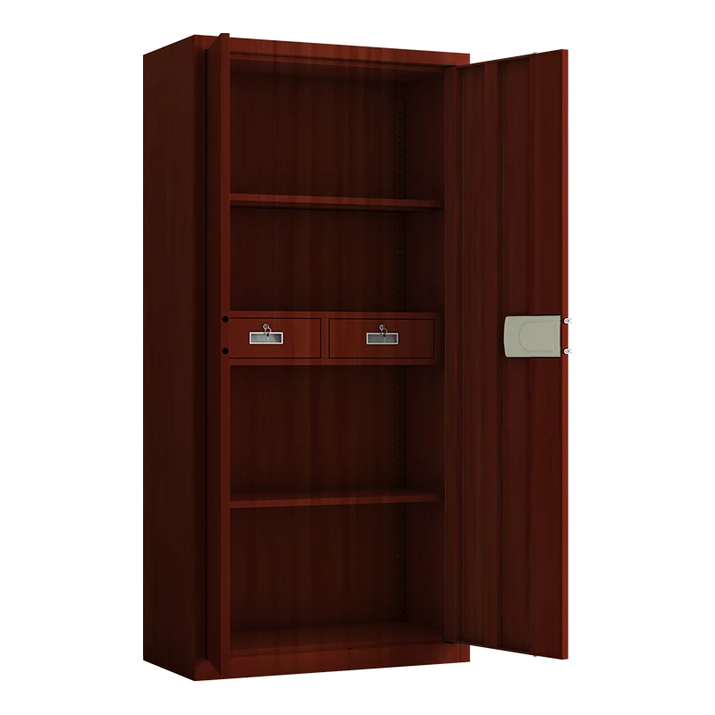 Large Vertical Steel File Security Storage Fingerprint Lock Cabinet 2 Door Office Government Document Storage Safe Cabinet