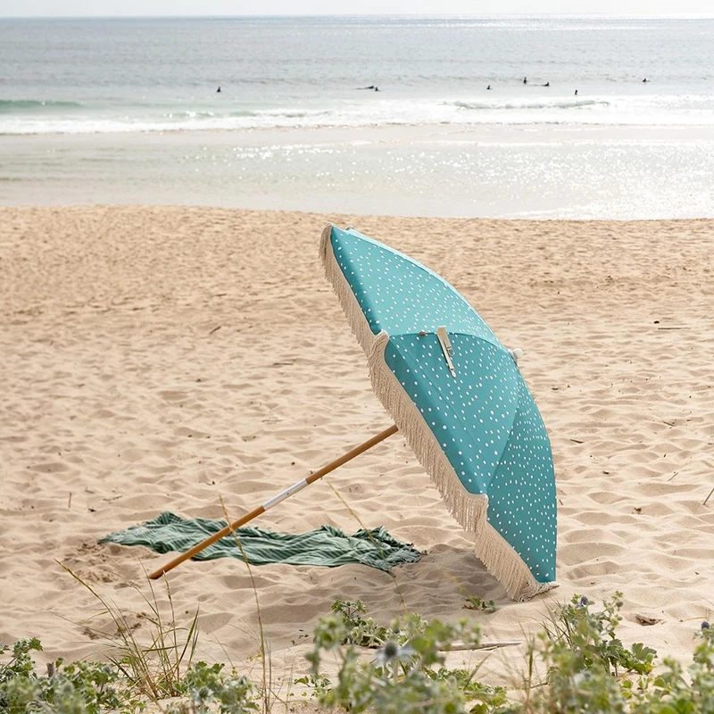 White Boho Patio Macrame Vintage Parasol Beach Umbrella Wooden Pole Tassel Cotton Cloth Bali Beach Umbrellas With Tassels Fringe