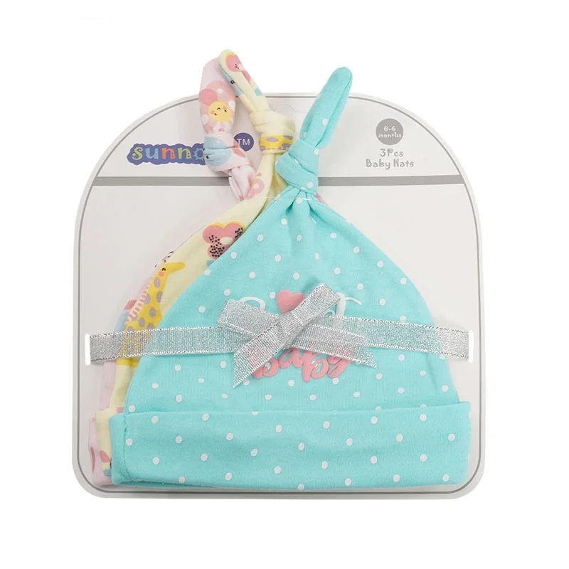 Набор детских шапок высокого качества 3 шт. с принтом