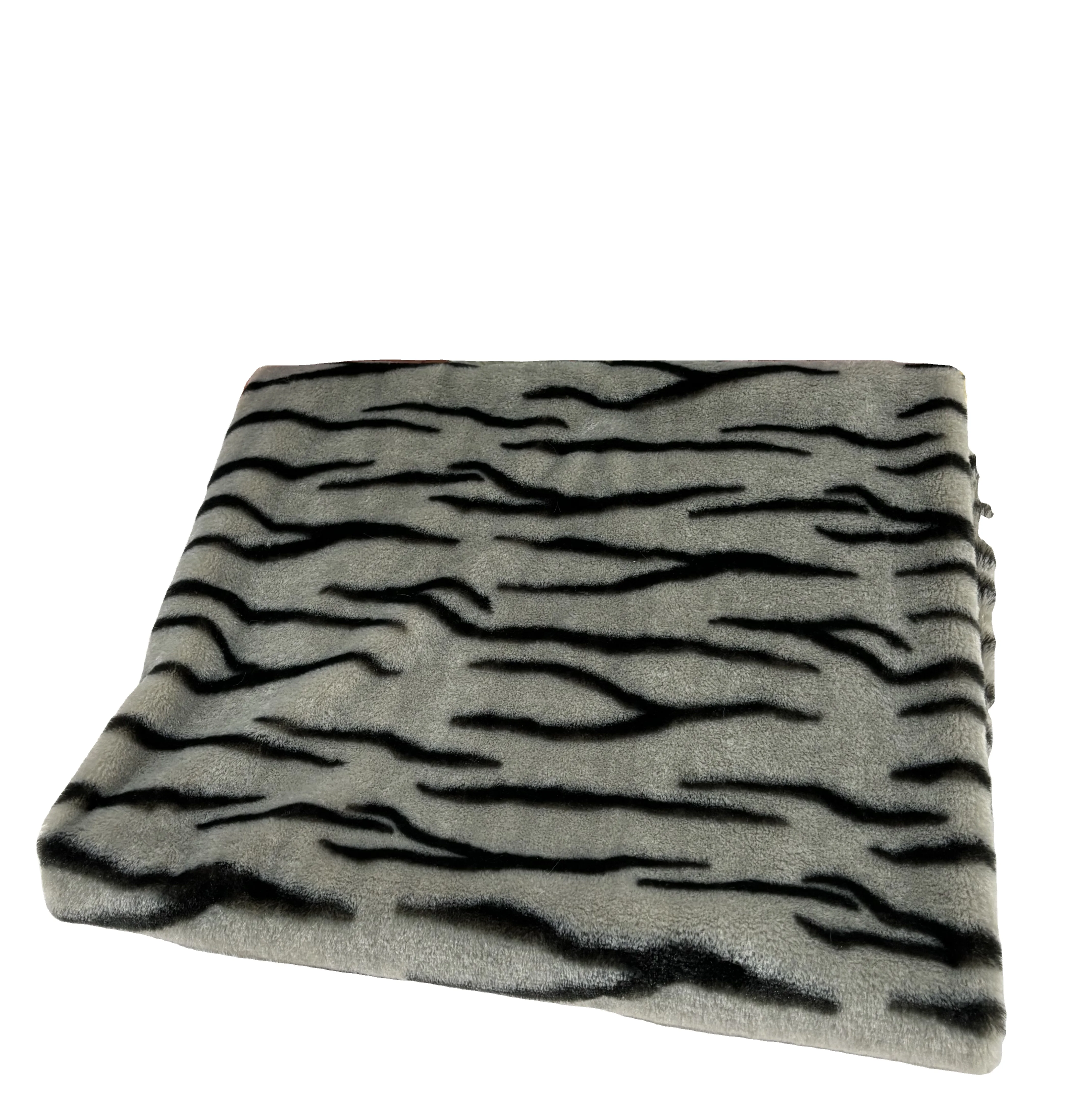 Hot selling high quality 100% polyester PV tiger print plush fabric for blanket toys