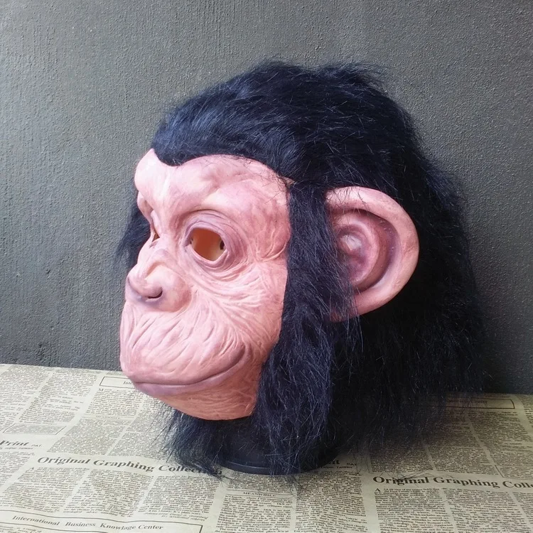 Latex adult animal monkey mask gorilla face mask Full Head Animal Masquerade Cosplay Party Props Rubber Costume Mask