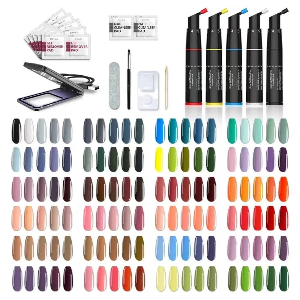 120 Colors Solid Color Shimmer Nail Art UV Gel Soak Off One Step Nail Gel Polish Marker Pen