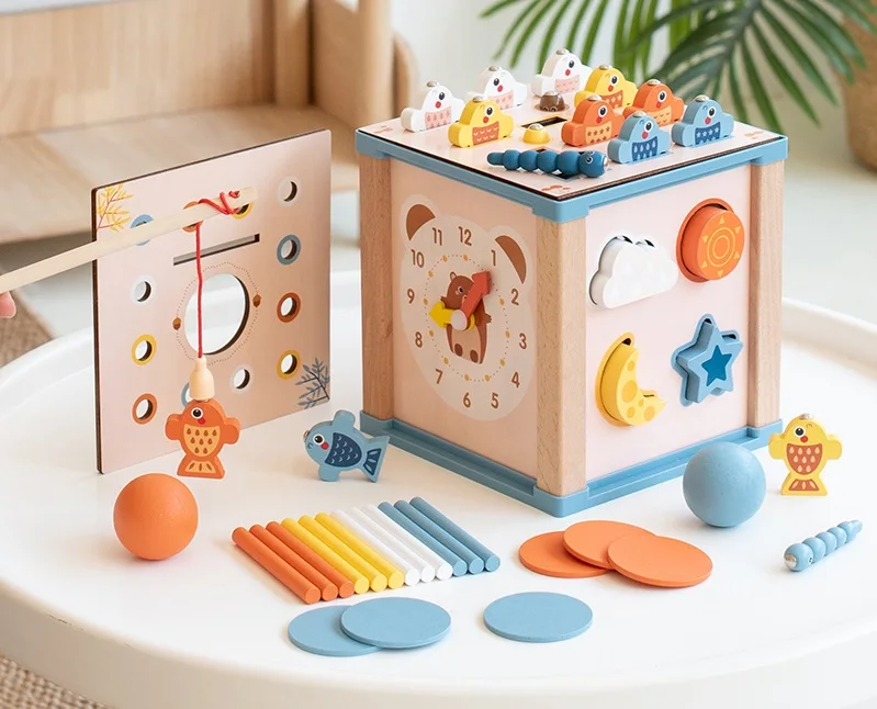 Montessori Wooden Ball Coin Drawer Matching Box Baby Early Educational Learning Teaching Aids Toys for Kids Boys