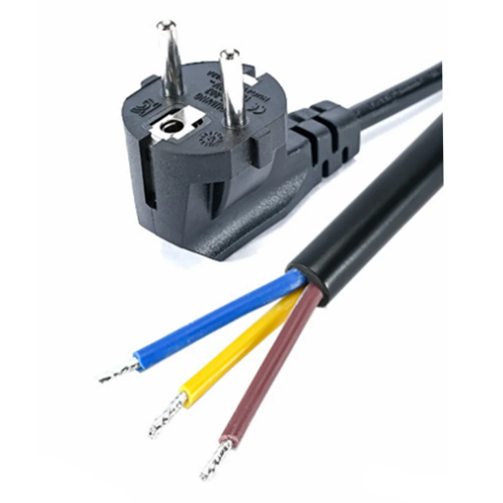 Pure Copper 1.5m Korea Plug Single-ended bare wire-tail power cord 0.75 square Korea two core bare cable