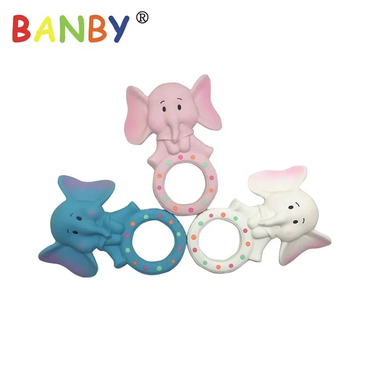 Мягкое Животное, с принтом в виде слона; Скругленный дизайн натурального каучука для режущихся зубиков Детские силиконовый Прорезыватель для зубов в форме звезды