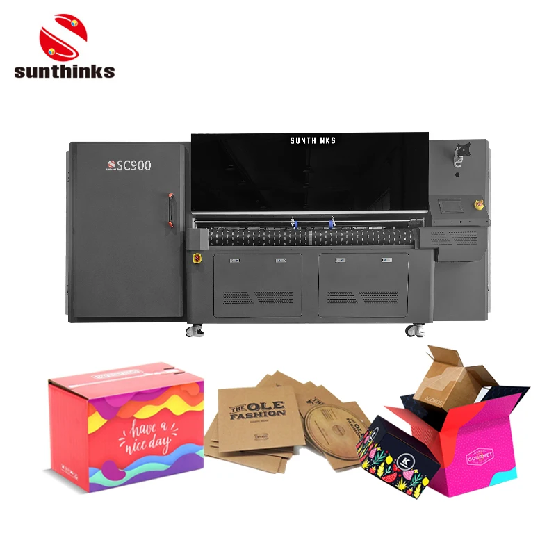 Suntinks SC900 большая цифровая однопроходная машина для упаковки гофрированных картонных коробок бумажная упаковочная с новым OEM A3 Printbar от HP