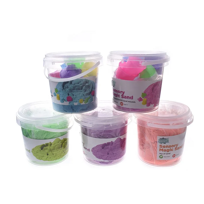 Волшебный песок 600 г с 6 формочками, силикагель в упаковке ведра, игрушка-песок для детей