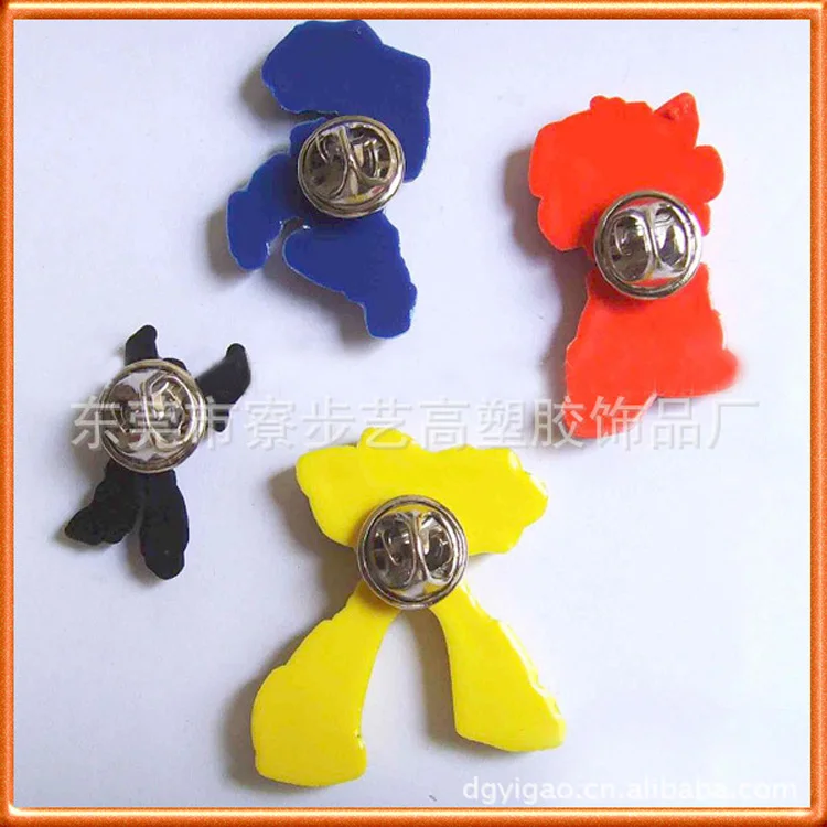 Factory custom embossed Eco-friendly soft PVC pin badge