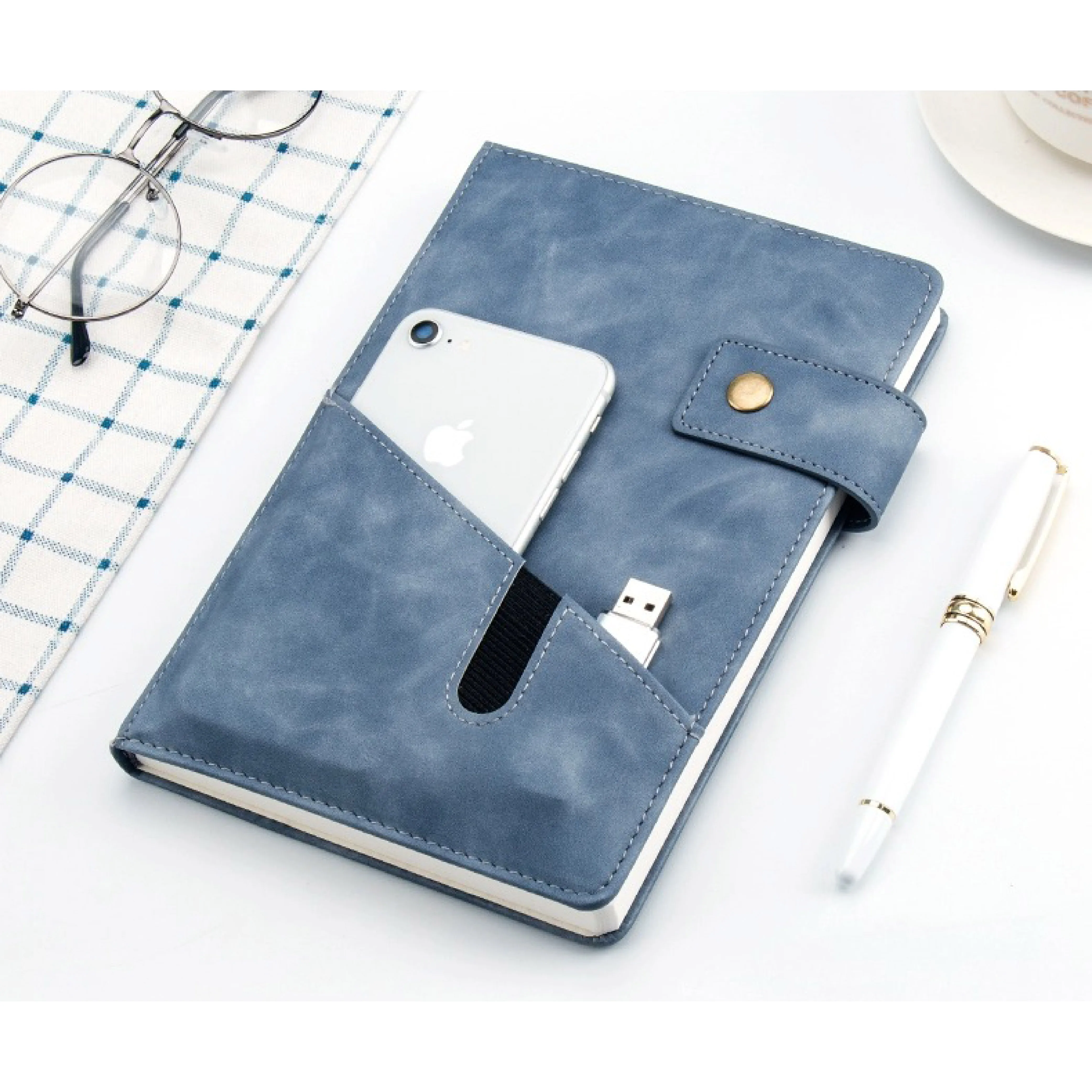 Promotion Customizable Diary Business Meeting Minutes Notebook Front Pocket Planner Advertising Gift Journal