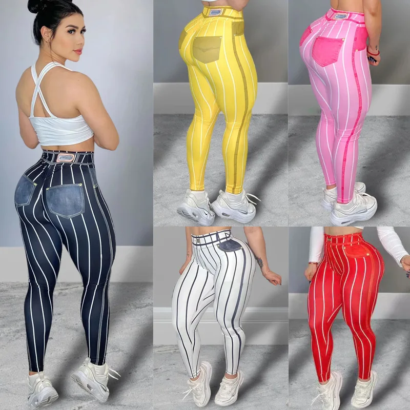 Stripe sweet style street wear legging high elastic good quality fast shipping one piece legging pants