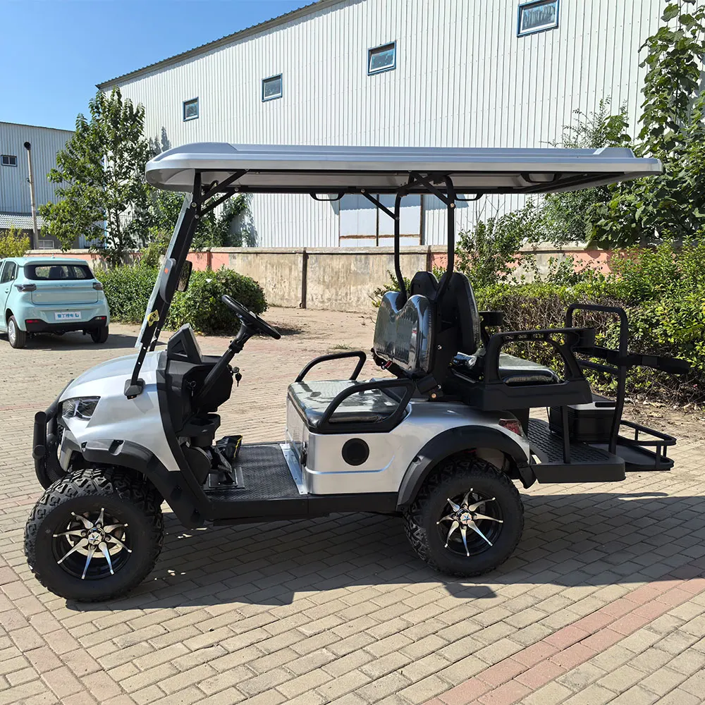 Latest Design High Chassis Golf Cart Custom 4 Seater Lithium Battery Golf Car Electric four-wheel 4 seater sightseeing car