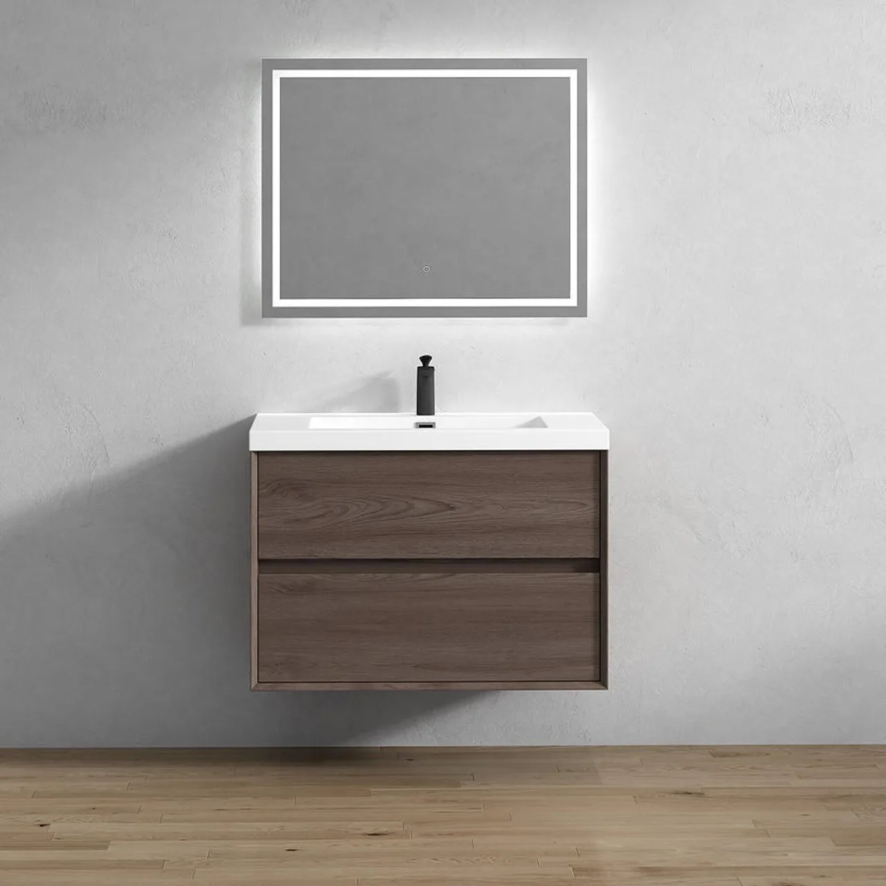 Single Sink Modern Bathroom Cabinet Drawer Designs Wall Mounted Bathroom Vanity Combo Led Mirror