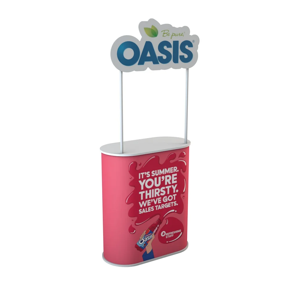 New Model Customized Design Trade Show Banner Stand POR Aluminum Pop-up Advertising Promotion Counter With PVC Panel Table Promo