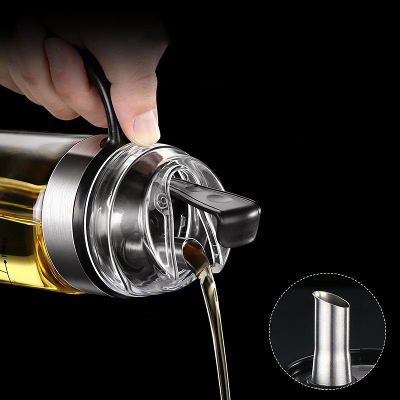 High End Wholesale 550ml 650ml Oil & Vinegar Soy Sauce Bottle Glass Kitchen Olive Oil Bottle