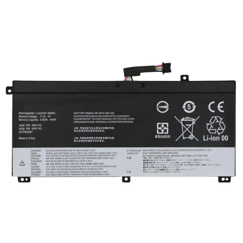 China Digital Batteries 45N1742 11.4V 44Wh Notebook Battery For Lenovo ThinkPad T550 T560 W550S Series Battery Lithium 45N1741