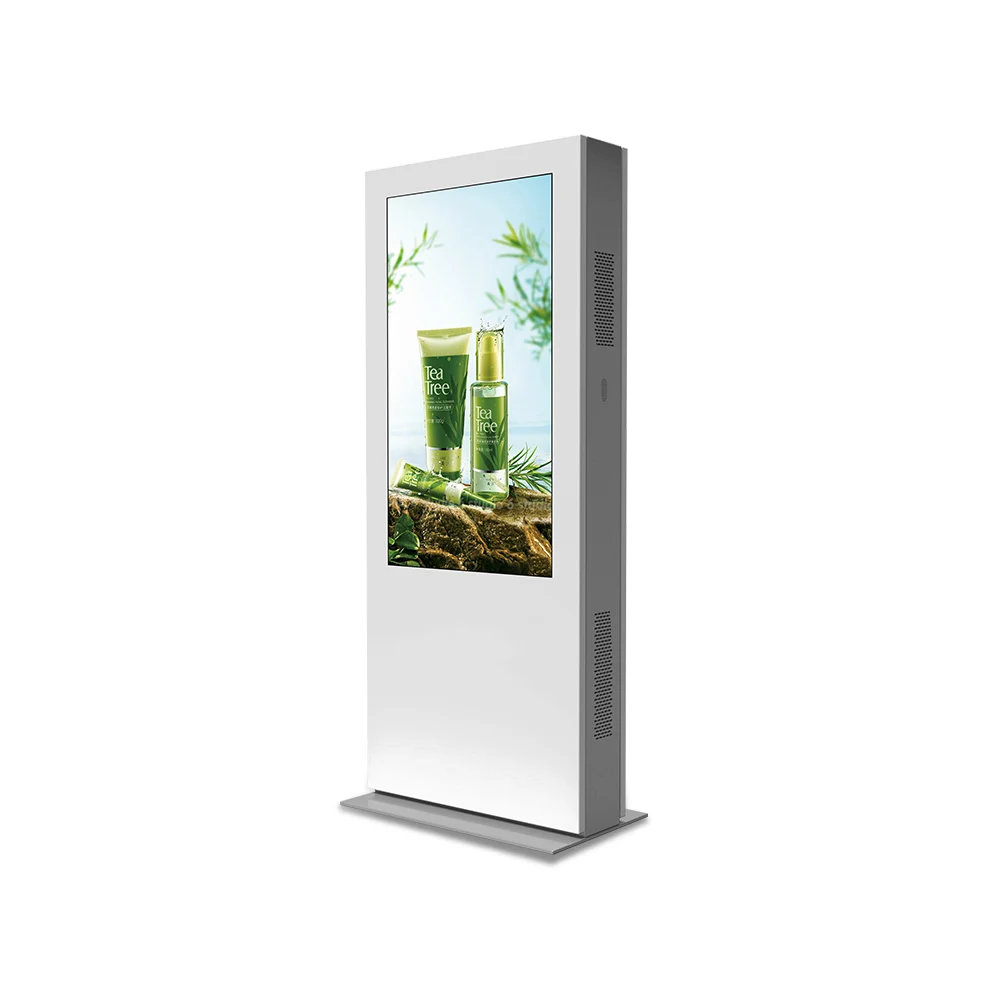 outdoor waterproof floor stand digital signage 43 49 55 65 inch touch screen outdoor totem kiosk advertising machine