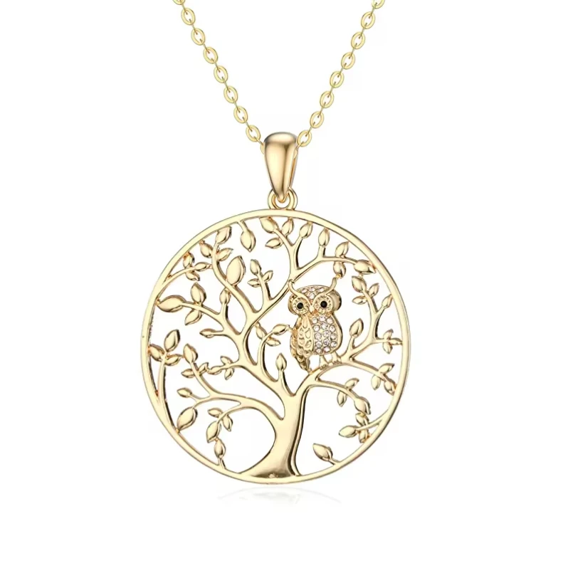 Owl Necklace Women Fashion Jewelry Gold Plated Tree Of Life Long Necklaces