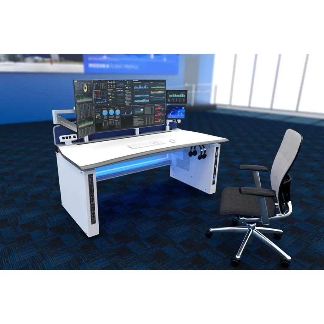 Custom Solutions Control Room Console Desk: Ideal Furniture for Security Monitoring and Broadcast Operations