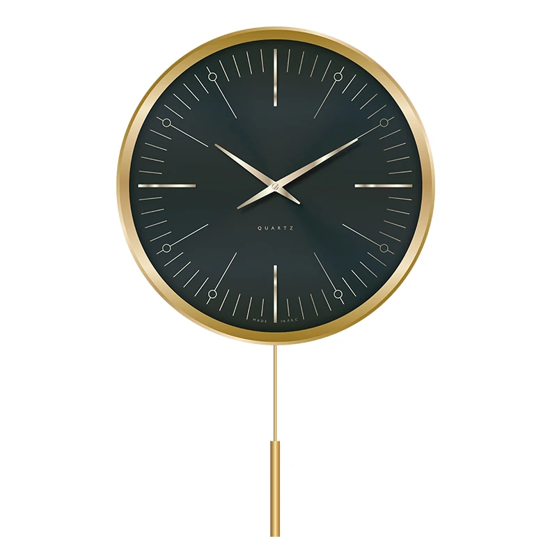 Aluminum Pendulum clock modern design decorative silent sweep pendulum chiming wall clock 13 inch