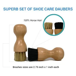EKEM Portable Dauber Leather Footwear Polish Cream Paste Brush Horse Hair Shoe Shine Applicator Brush for Cleaning