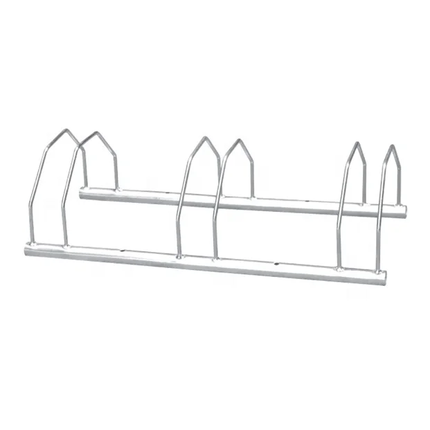 3 frames Bike stand galvanized steel Bicycle Outdoor Floor Parking Storage rack