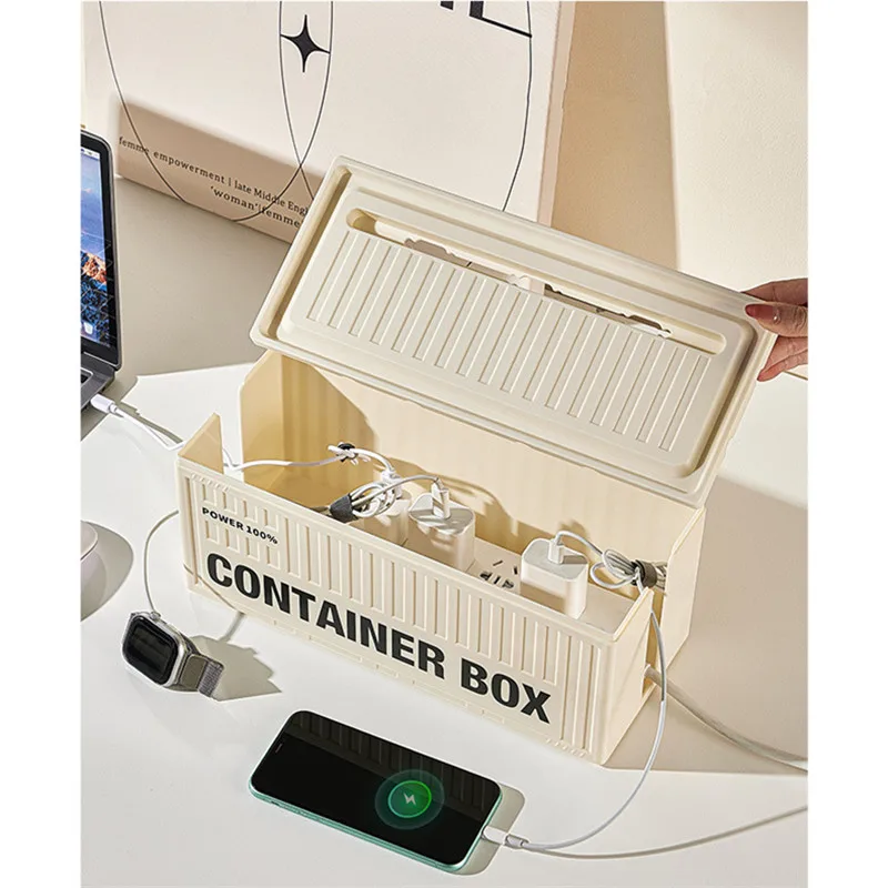 Modern Cable Management Storage Box Office Desktop Data Cable Socket Organizer Box