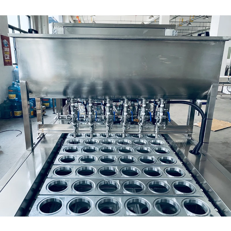 Jelly Pudding Cup Fill Seal Machine Equipment Assembly Line Pudding Ice Cream Christmas Pudding Cup Filling Packing Machine
