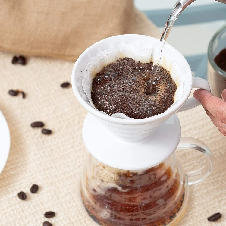 Coffee dripper ceramic cups pour over filter set coffee dripper pink