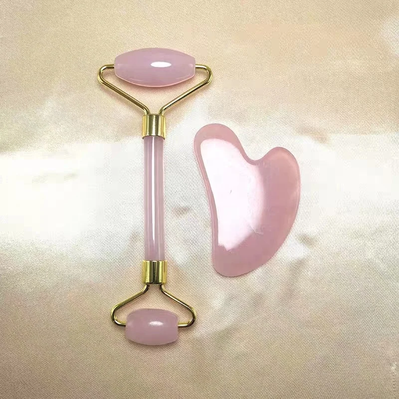 Economic Beauty Care Guasha Tools Pink Heart Shape Resin Material Facial Care Tools Massage Roller