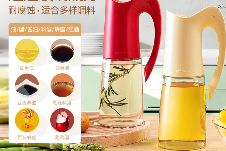 Wholesale Kitchenware Glass Soy Sauce Auto Flip Cooking Oil Bottle . Freezer Safe Automatic Bottling Cooking Oil