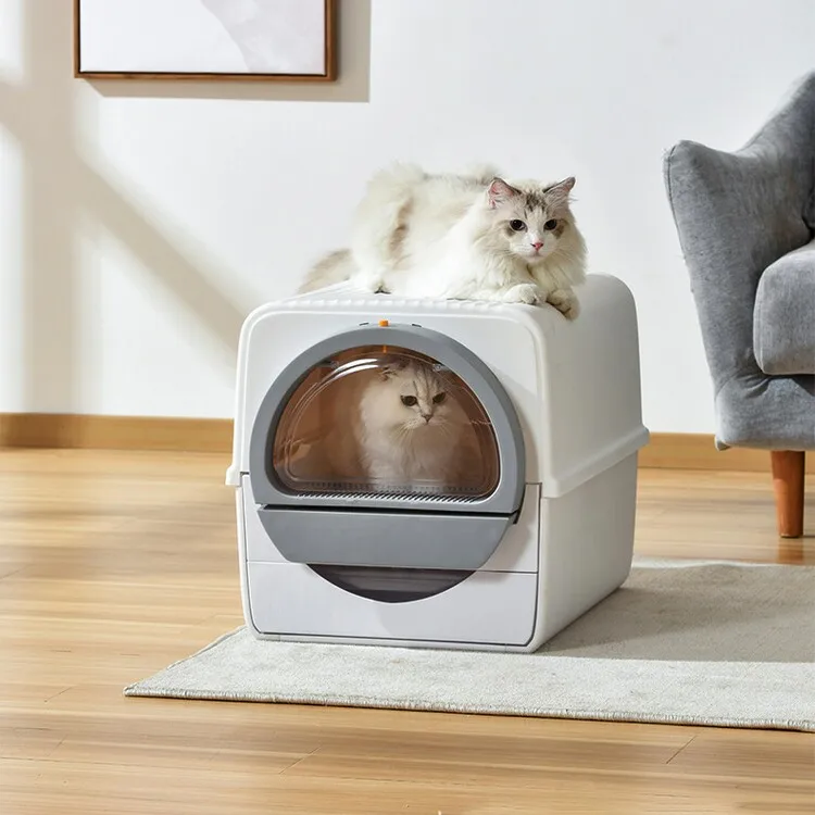 Cleaning Smart Pets Training System Auto Cat Toilet Trainer Semi Closed Smart Self Cleaning cube Cat Litter Box