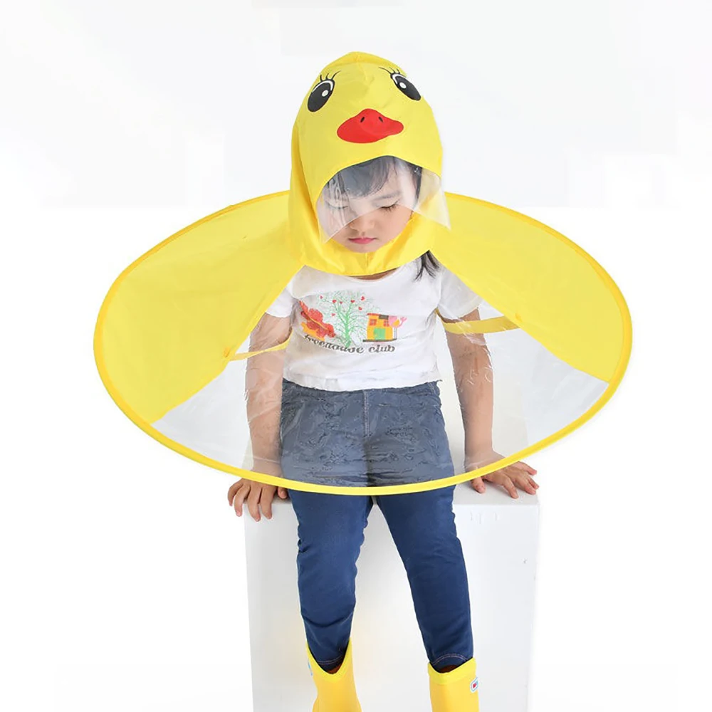 Newest Design Hat Cloak Foldable Boneless Waterproof Ufo Umbrella Raincoat